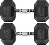 Rubber Encased Hex Dumbbell Pair (2 dumbbells)