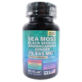 Sea Moss, Black Seed Oil, Ashwagandha, Ginger Pills 19,445 mg, 60ct