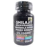 Shilajit Ashwaghada Rhodiola Panax Ginseng 15,250mg 60caps