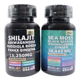 Shilajit and Sea Moss Pill Bundle (2) Bottles 120 caps total