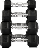 Rubber Encased Hex Dumbbell Pair (2 dumbbells)