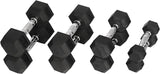 Rubber Encased Hex Dumbbell Pair (2 dumbbells)