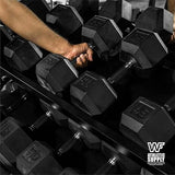 Rubber Encased Hex Dumbbell Pair (2 dumbbells)